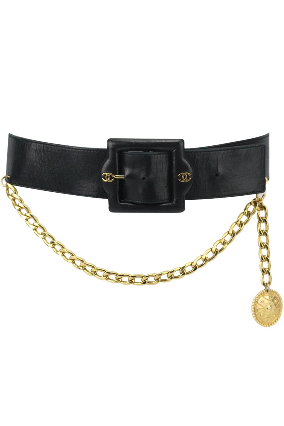 Leather belt Chanel Black size 85 cm in Leather  22854683