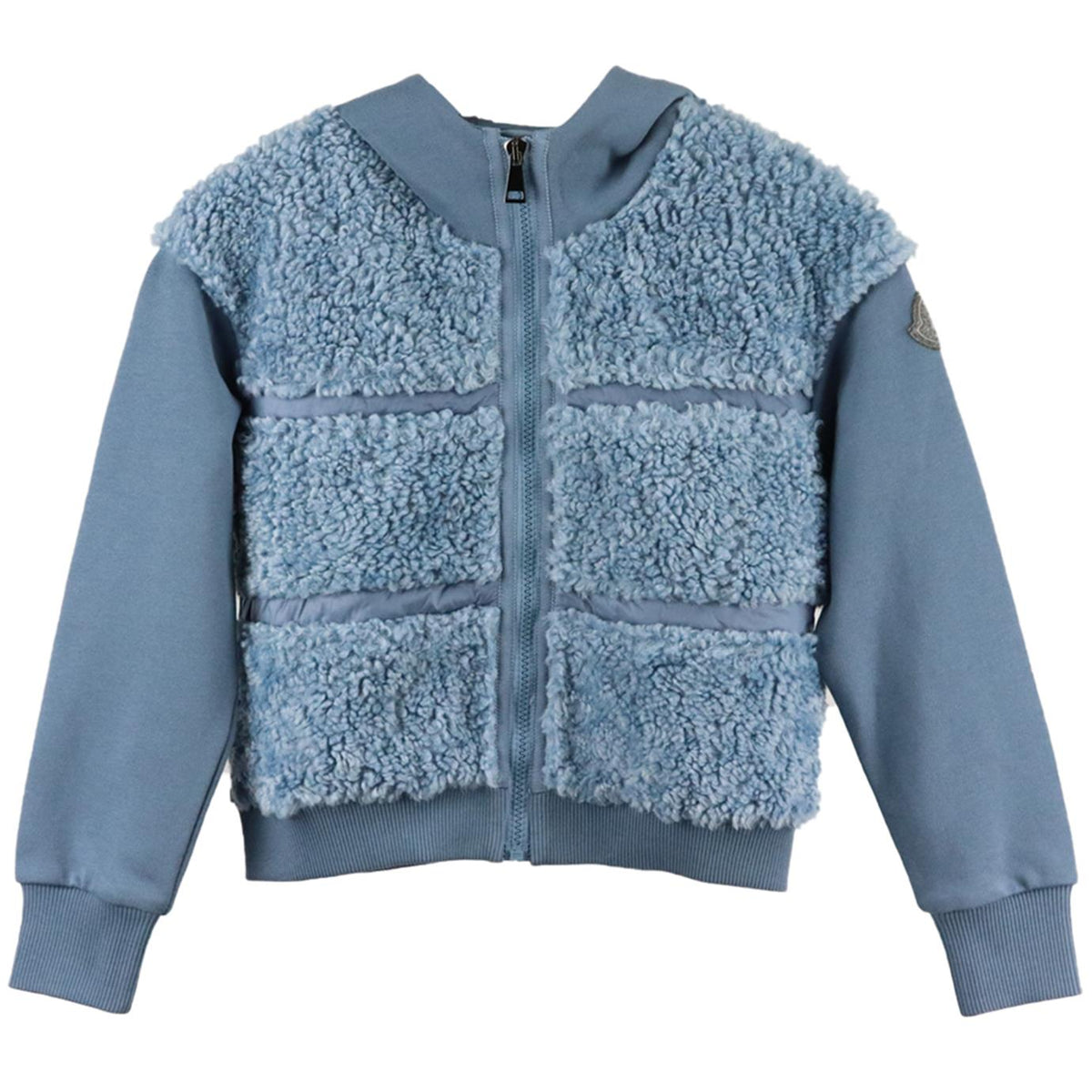 MONCLER KIDS UNISEX FAUX SHEARLING AND COTTON HOODIE 8 YEARS