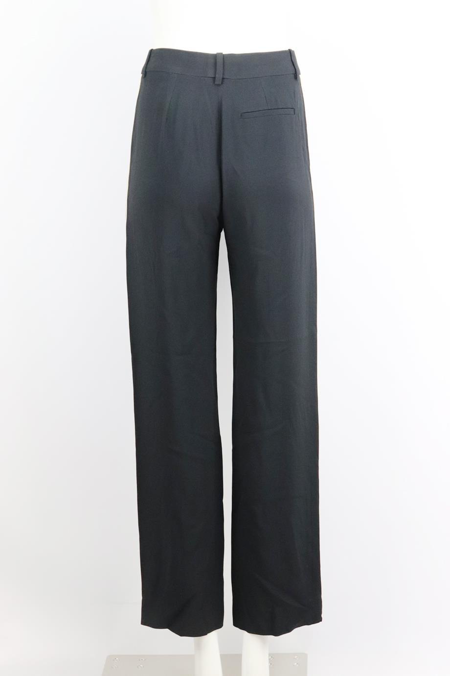 CHLOÉ STRIPED CREPE STRAIGHT LEG PANTS FR 36 UK 8