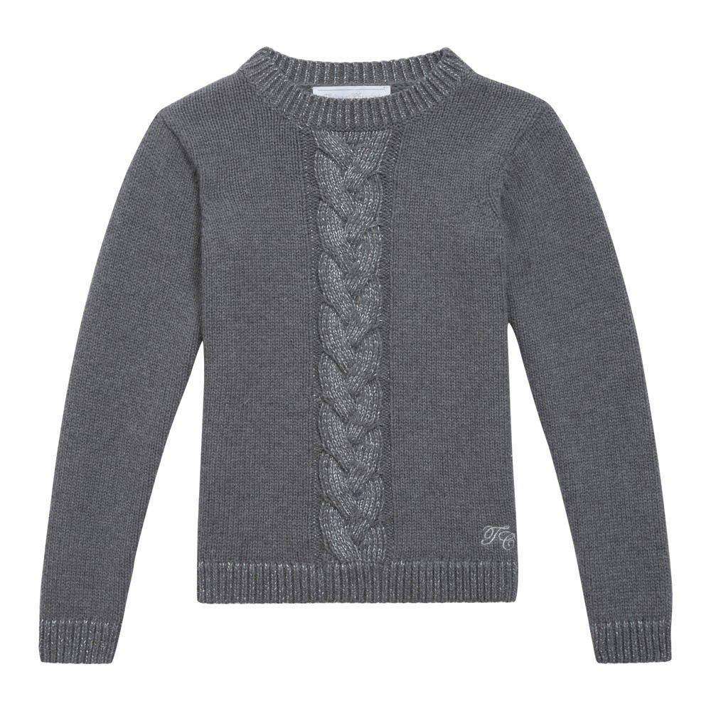 TARTINE ET CHOCOLAT BABY GREY CABLE SWEATER 3 YEARS