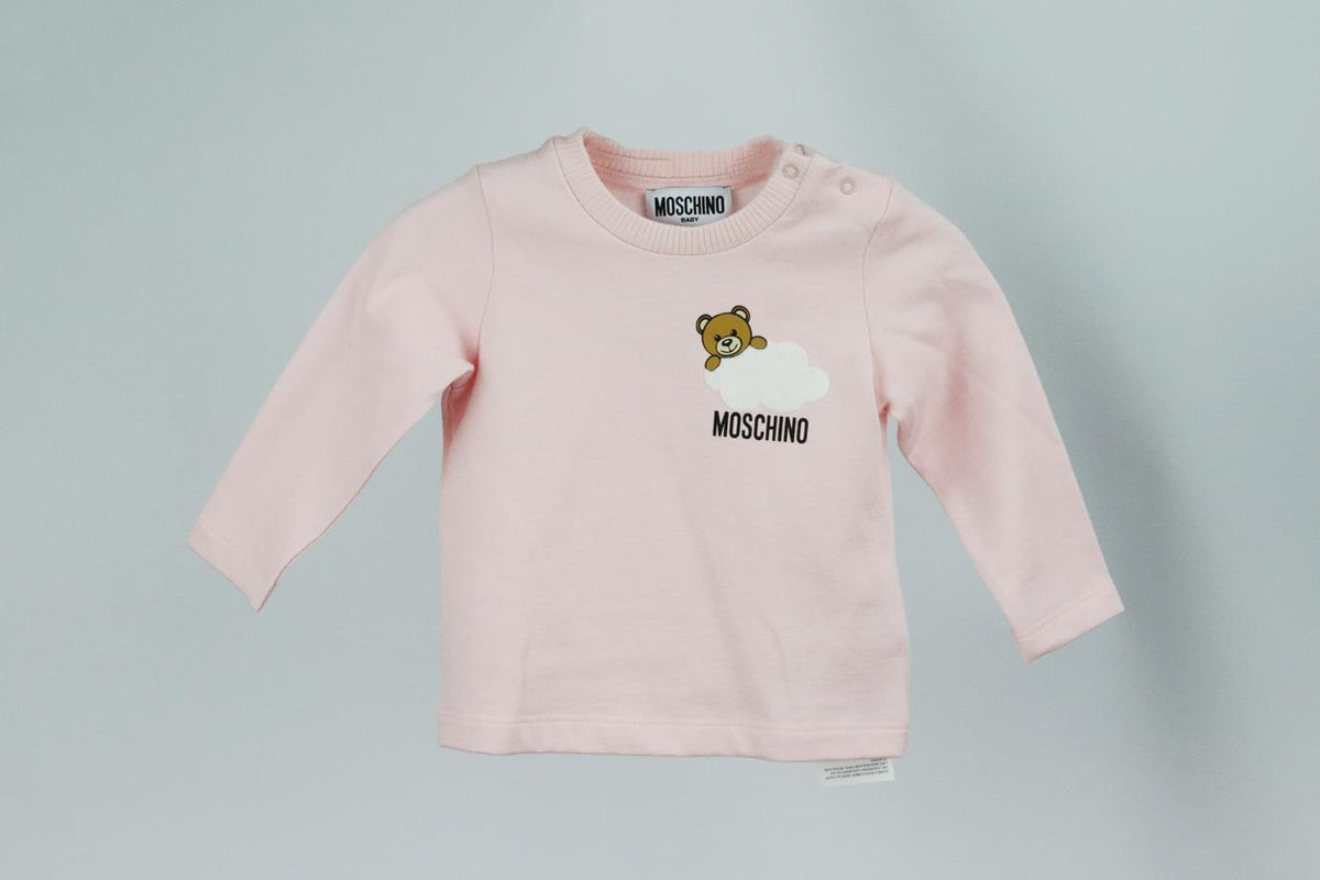 MOSCHINO BABY GIRLS LOGO COTTON TOP 6-9 MONTHS