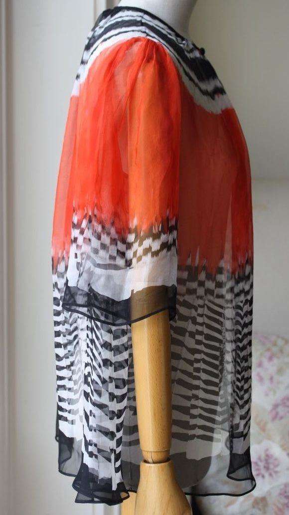 ALEXANDER MCQUEEN FEATHER PRINT BLOUSE TOP SMALL