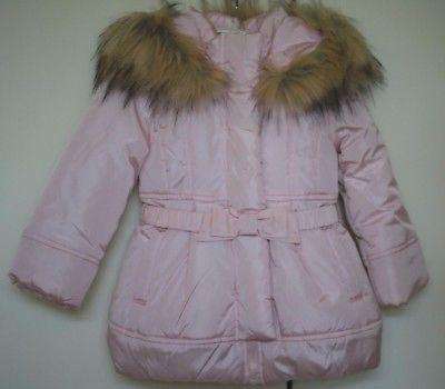 MONNALISA BABY GIRLS PADDED PINK JACKET COAT WITH FUR TRIM  36 MONTHS
