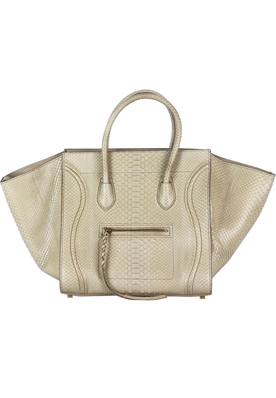 CELINE MEDIUM PYTHON PHANTOM LUGGAGE TOTE BAG