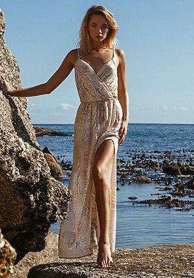 MELISSA ODABASH COVERUP GREEN ZOE KAFTAN MAXI DRESS SMALL
