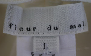 FLEUR DU MAL STAR EMBROIDERED COTTON JERSEY BODYSUIT LARGE