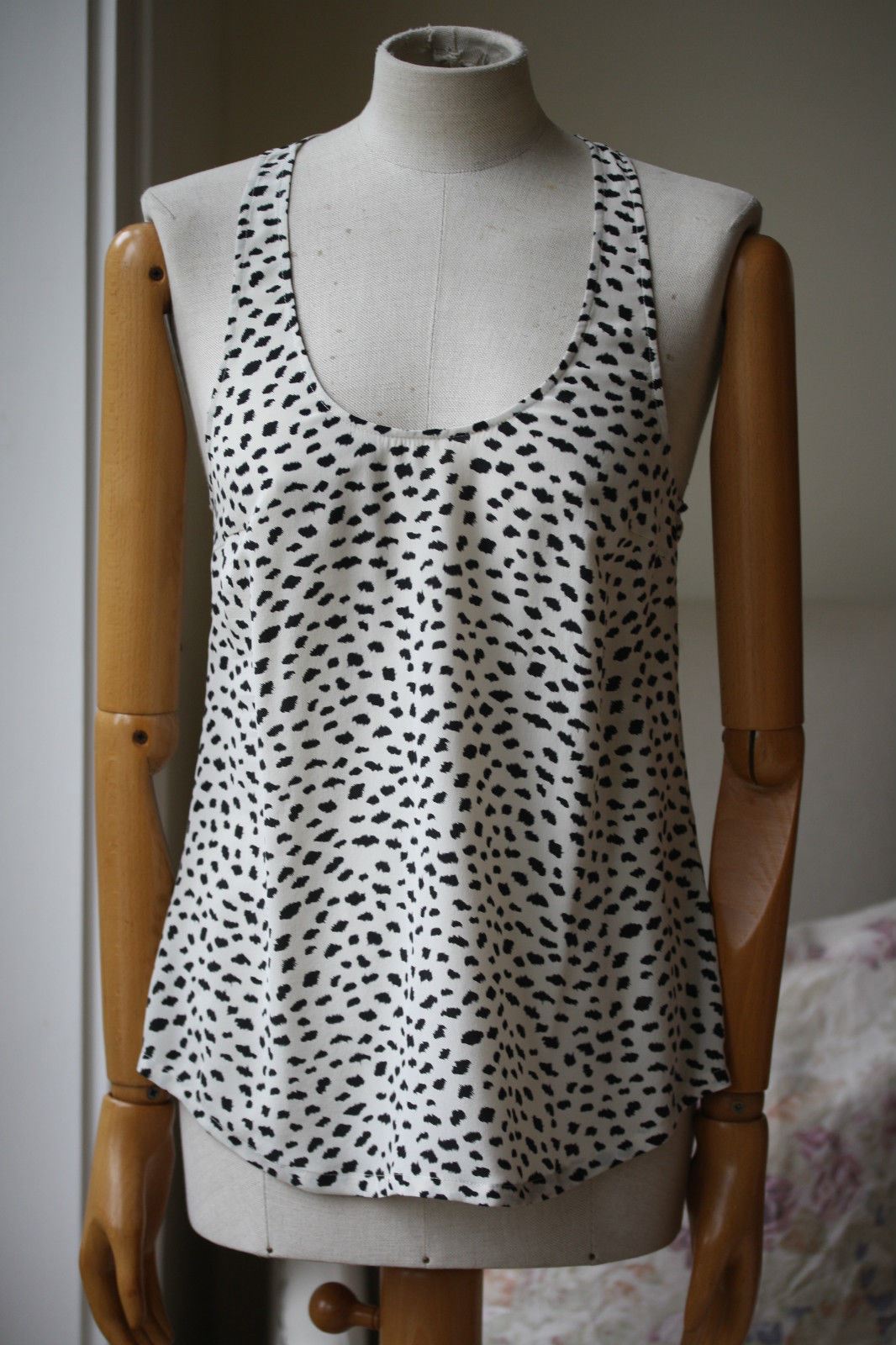 JOIE DREW SILK DOT TANK TOP SMALL