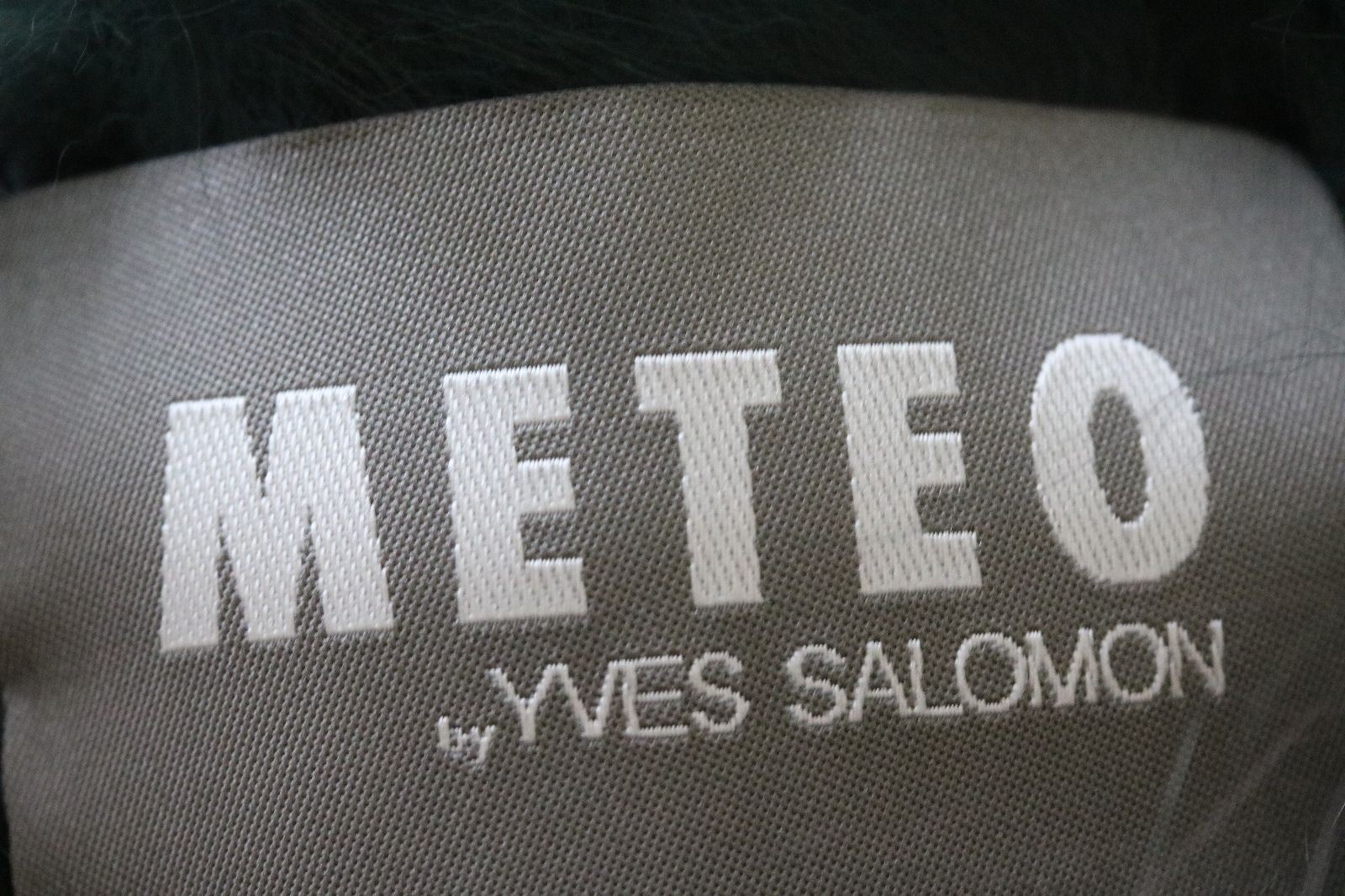 METEO BY YVES SALOMON TRICOLOUR STRIPED FUR KNIT HOODED VEST GILET FR 38 UK 10