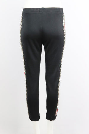GUCCI CRYSTAL EMBELLISHED TECHNO JERSEY TRACK PANTS SMALL