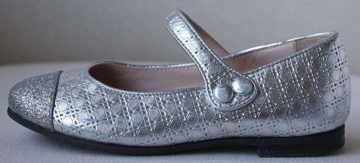 DIOR BABY KIDS SILVER STARDUST LEATHER CANNAGE SHOES EU 26 UK 8.5