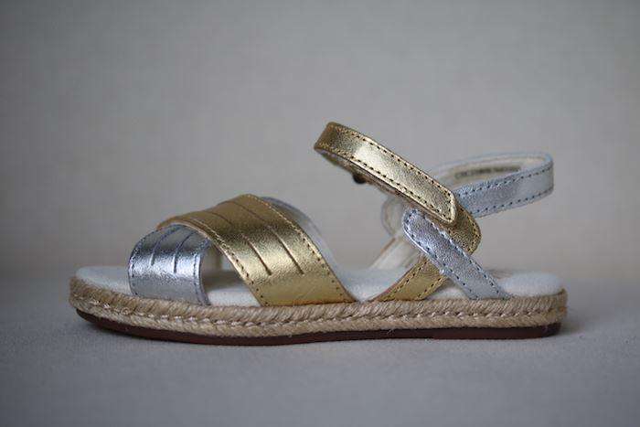 UGG KIDS GOLD & SILVER ADDILYN SANDALS EU 26 UK 8