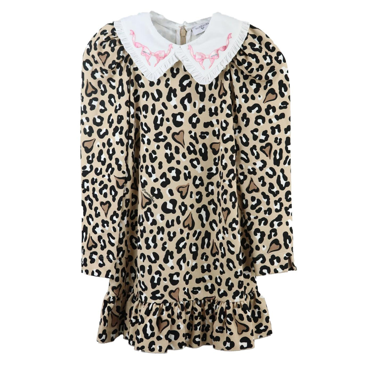 MONNALISA KIDS GIRLS LEOPARD JERSEY DRESS 8 YEARS