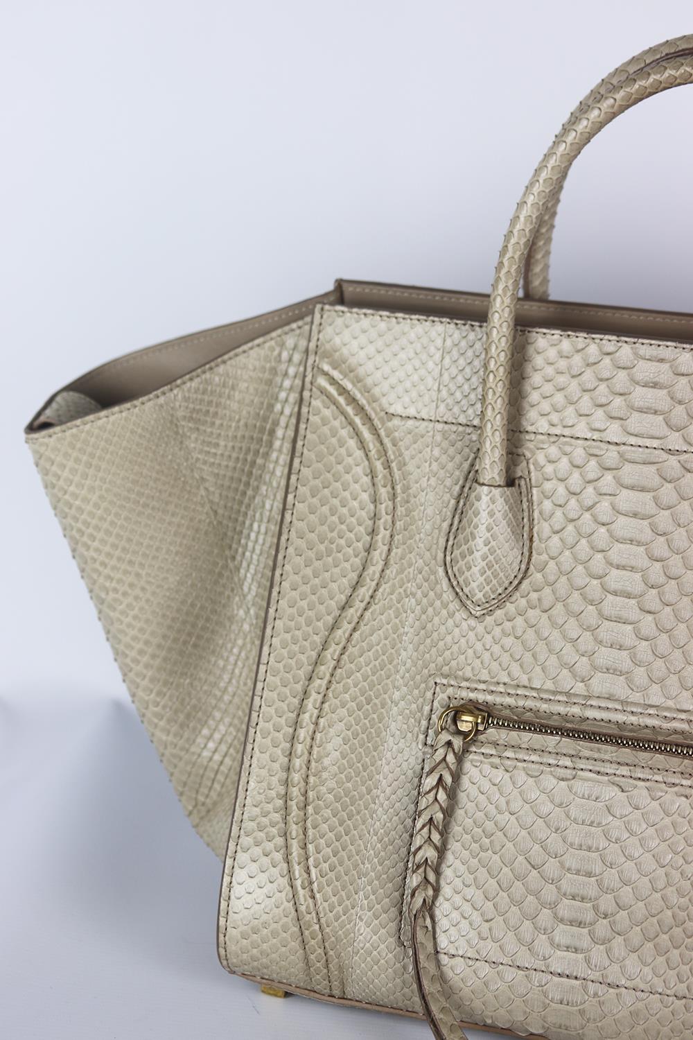 CELINE MEDIUM PYTHON PHANTOM LUGGAGE TOTE BAG
