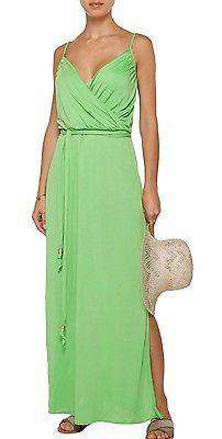MELISSA ODABASH COVERUP GREEN ZOE KAFTAN MAXI DRESS SMALL