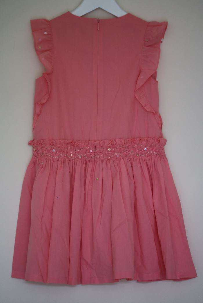 TARTINE ET CHOCOLAT GIRLS PINK COTTON DRESS 6 YEARS