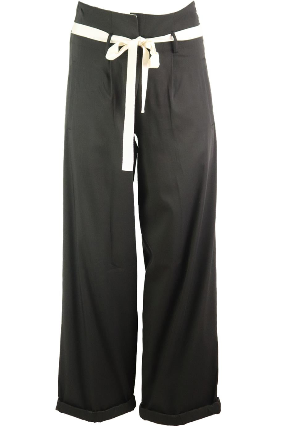 DONNA KARAN STRETCH WIDE LEG PANTS XSMALL