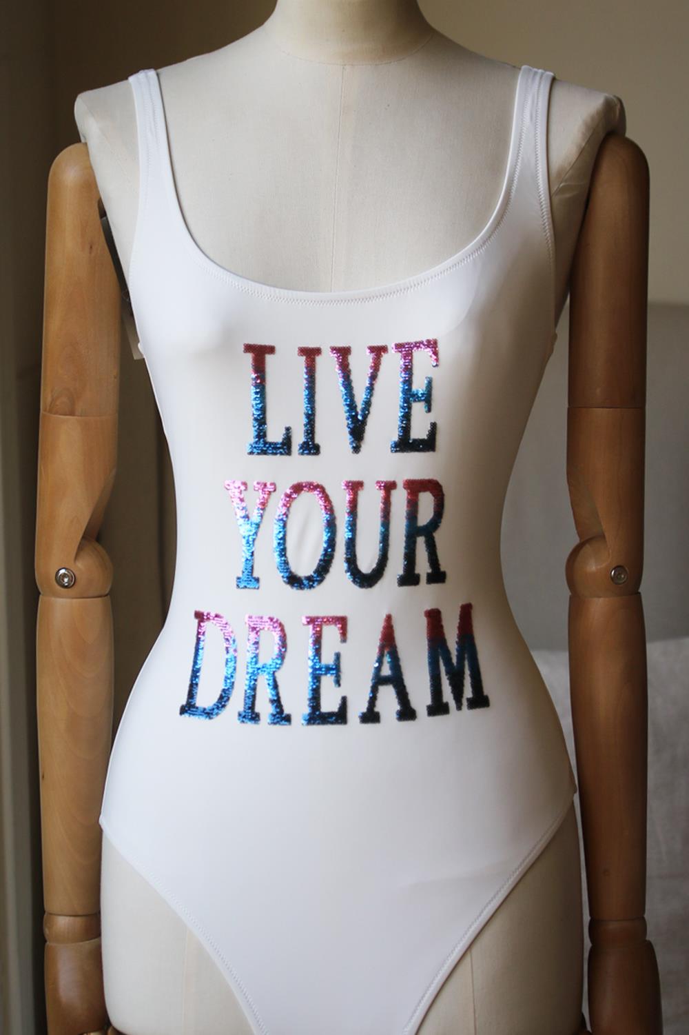 ALBERTA FERRETTI LIVE YOUR DREAM SEQUIN EMBELLISHED SWIMSUIT UK 10