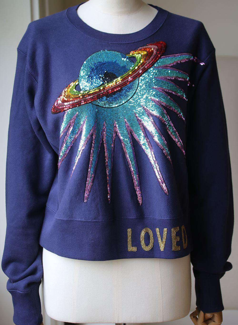 GUCCI CROPPED SEQUIN EMBROIDERED SWEATER SMALL