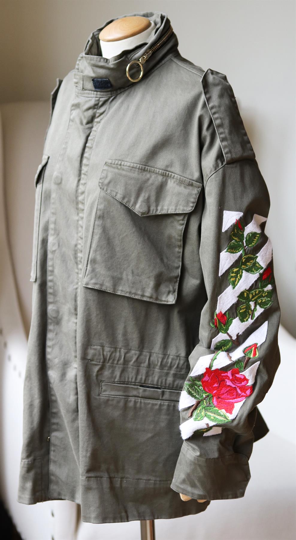 OFF-WHITE C/O VIRGIL ABLOH EMBROIDERED COTTON TWILL JACKET MEDIUM