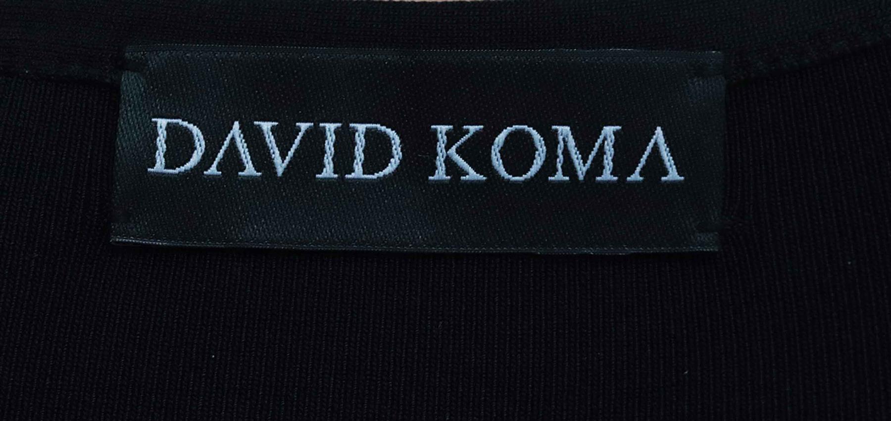 DAVID KOMA EMBELLISHED STRETCH KNIT MINI DRESS LARGE