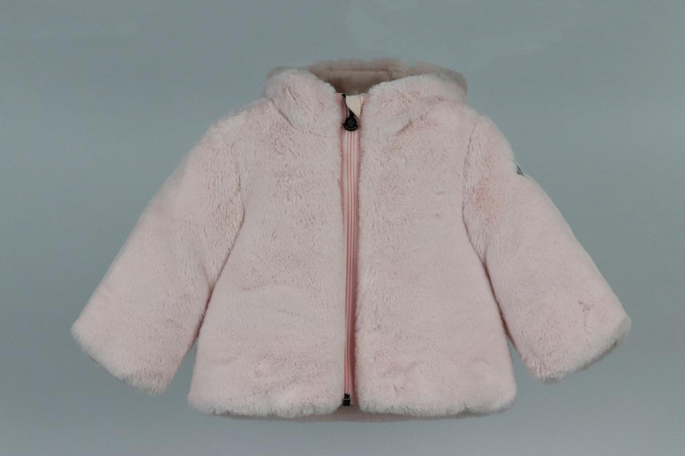 MONCLER BABY GIRLS FAUX FUR DOWN PADDED JACKET 9-12 MONTHS