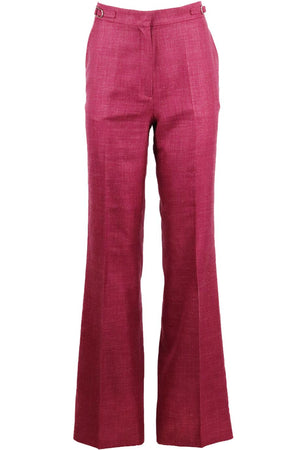 GABRIELA HEARST WOOL, SILK AND LINEN BLEND WIDE LEG PANTS IT 38 UK 6