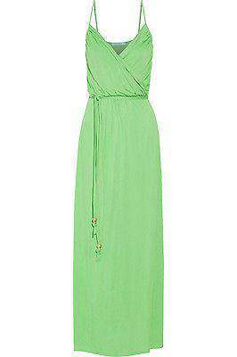 MELISSA ODABASH COVERUP GREEN ZOE KAFTAN MAXI DRESS SMALL