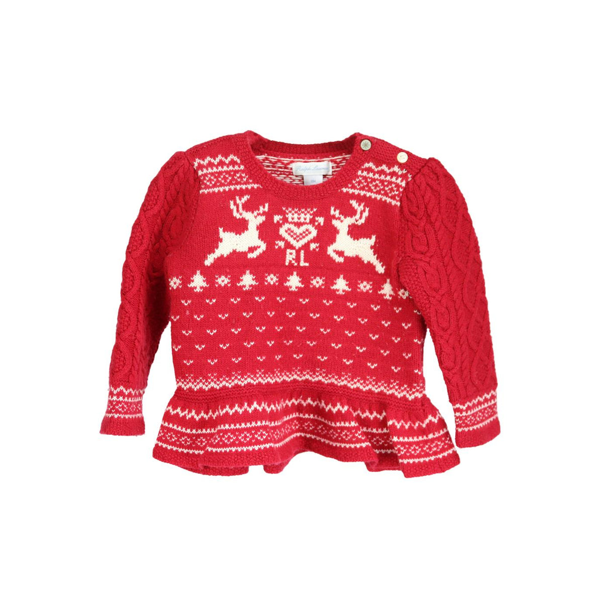 RALPH LAUREN BABY GIRLS KNITTED JUMPER 18 MONTHS