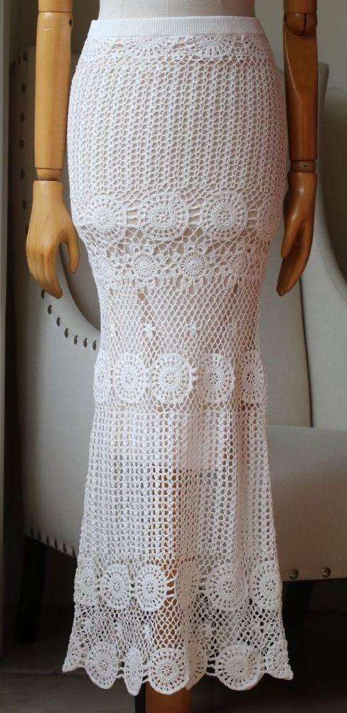 ALICE AND OLIVIA GRISELDA CROCHET MAXI SKIRT SMALL