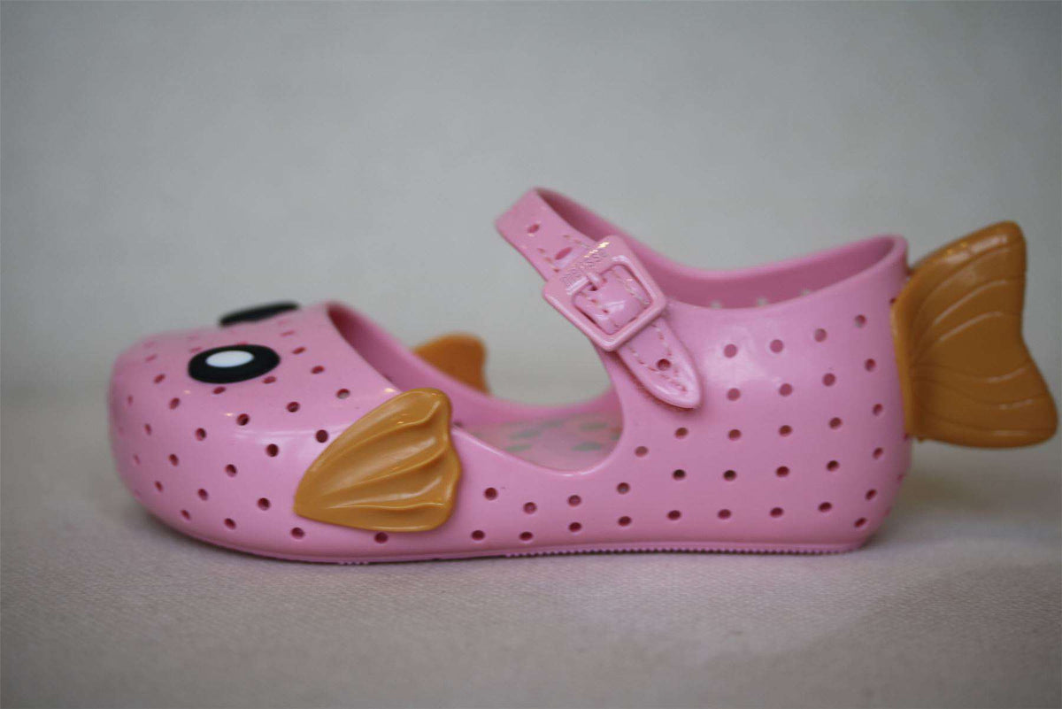 MINI MELISSA GIRLS PINK FURADINHA FABULA JELLY SHOES EU 24 UK 7