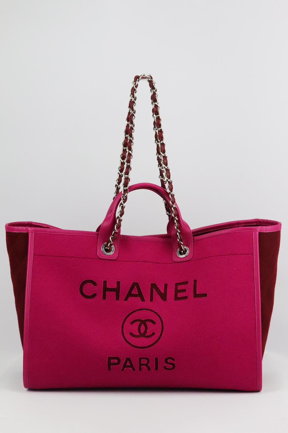Chanel Deauville Tote Bag, Large, Pink Tweed, Shiny Gold Hardware, Preowned  - No Dustbag - Julia Rose Boston