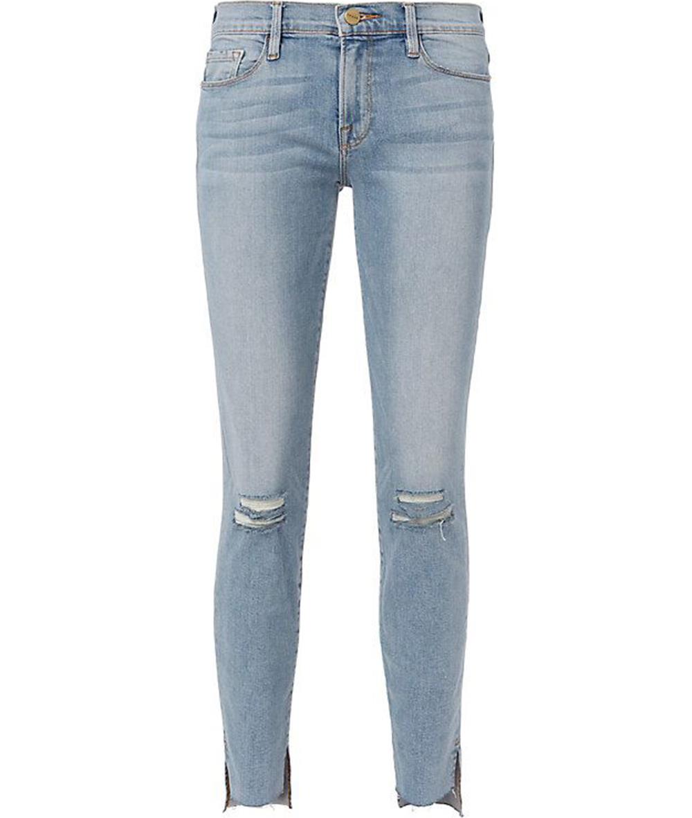 FRAME LE SKINNY DE JEANNE DISTRESSED DENIM SKINNY  JEANS W27 UK 8/10
