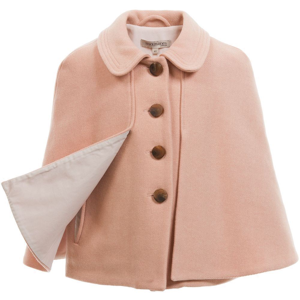 HUCKLEBONES LONDON GIRLS PINK WOOL CAPE 2 YEARS
