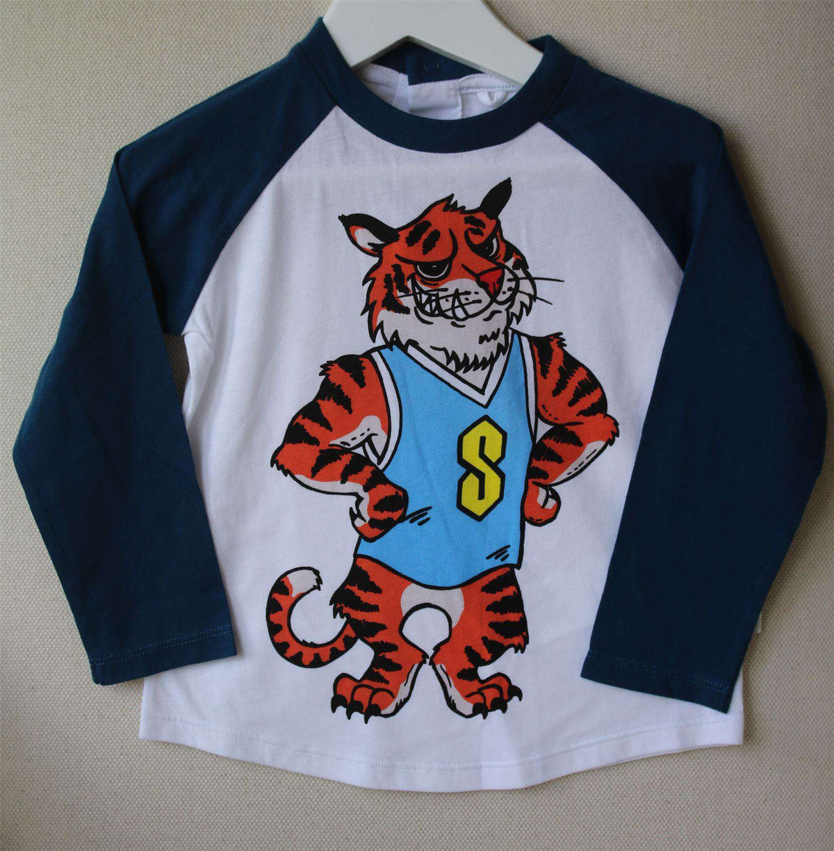 STELLA MCCARTNEY KIDS BOYS BLUE TIGER TOP 24 MONTHS