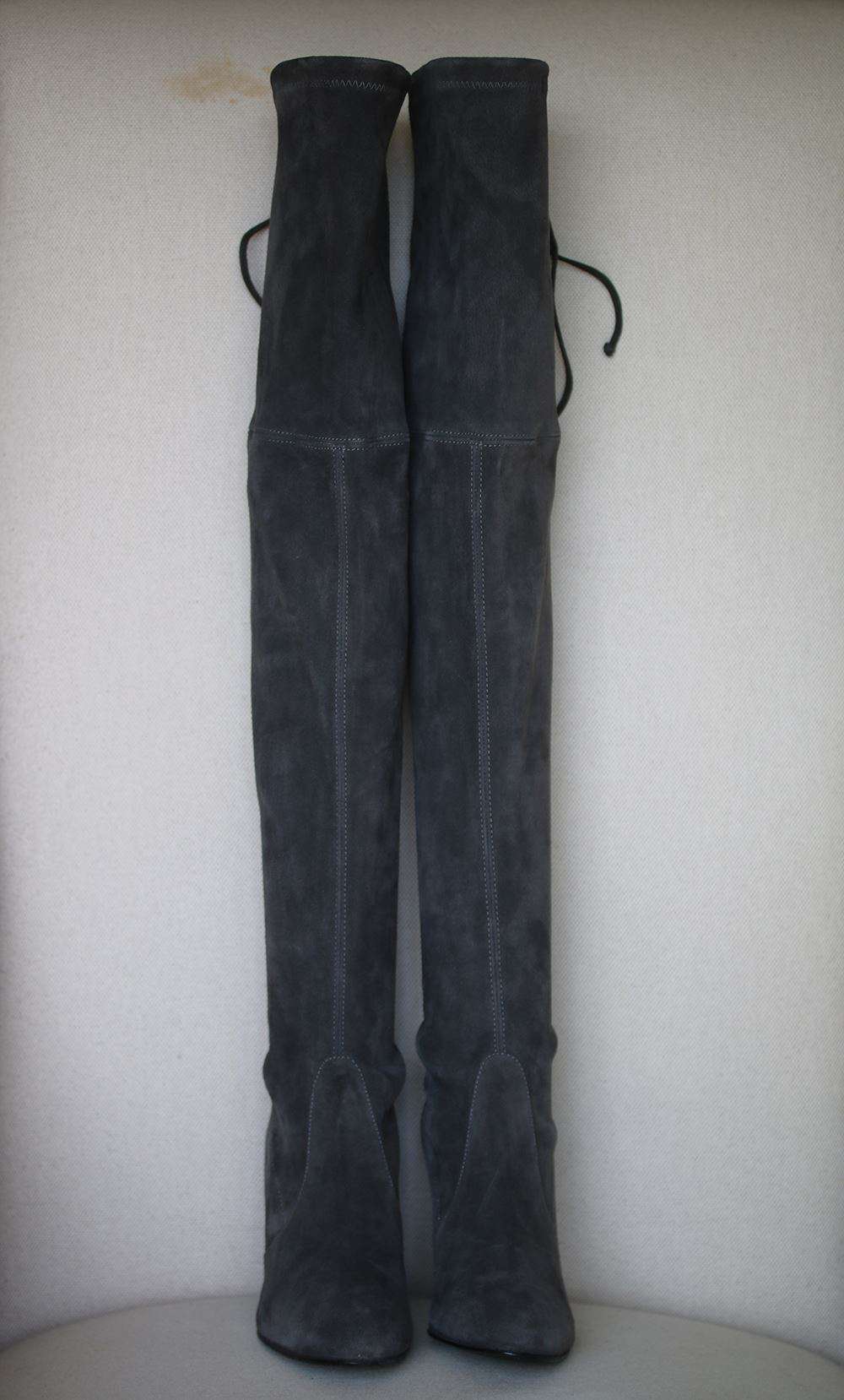 STUART WEITZMAN HIGHLAND SUEDE OVER-THE-KNEE BOOTS US 7 UK 4.5 EU 37.5