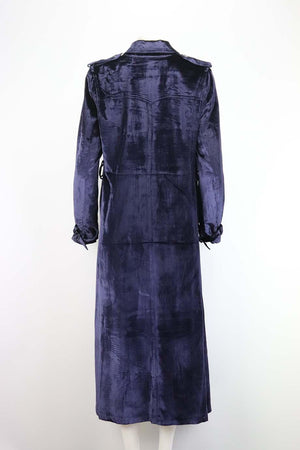 FLEUR DU MAL DOUBLE BREASTED VELVET TRENCH COAT US 6 UK 10