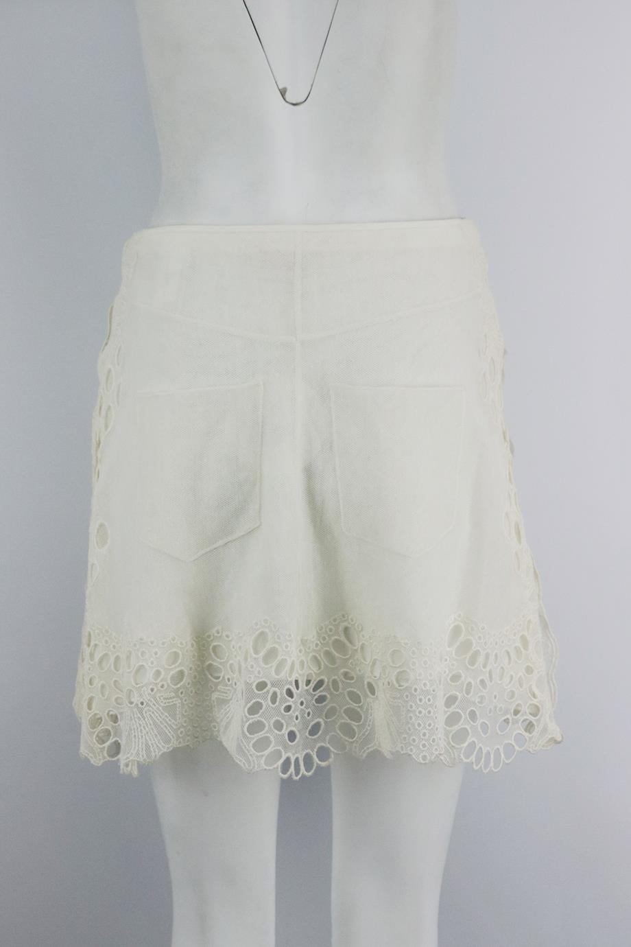 CHLOÉ TULLE AND LINEN BLEND MINI SKIRT FR 34 UK 6