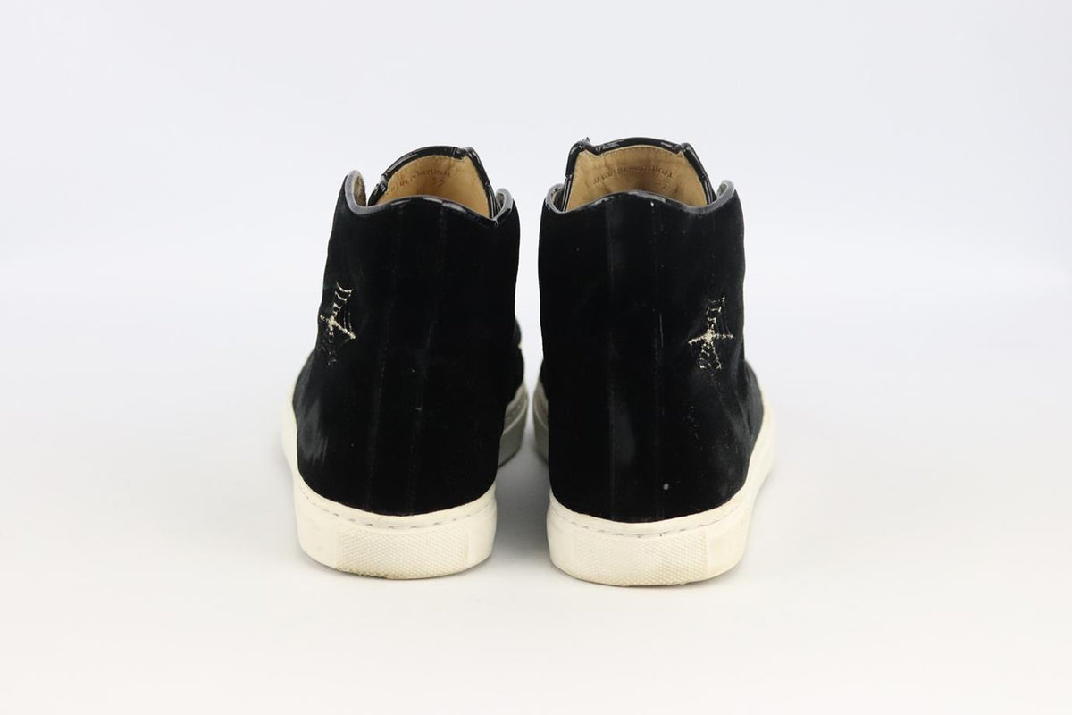 CHARLOTTE OLYMPIA EMBROIDERED VELVET SNEAKERS EU 37 UK 4 US 7