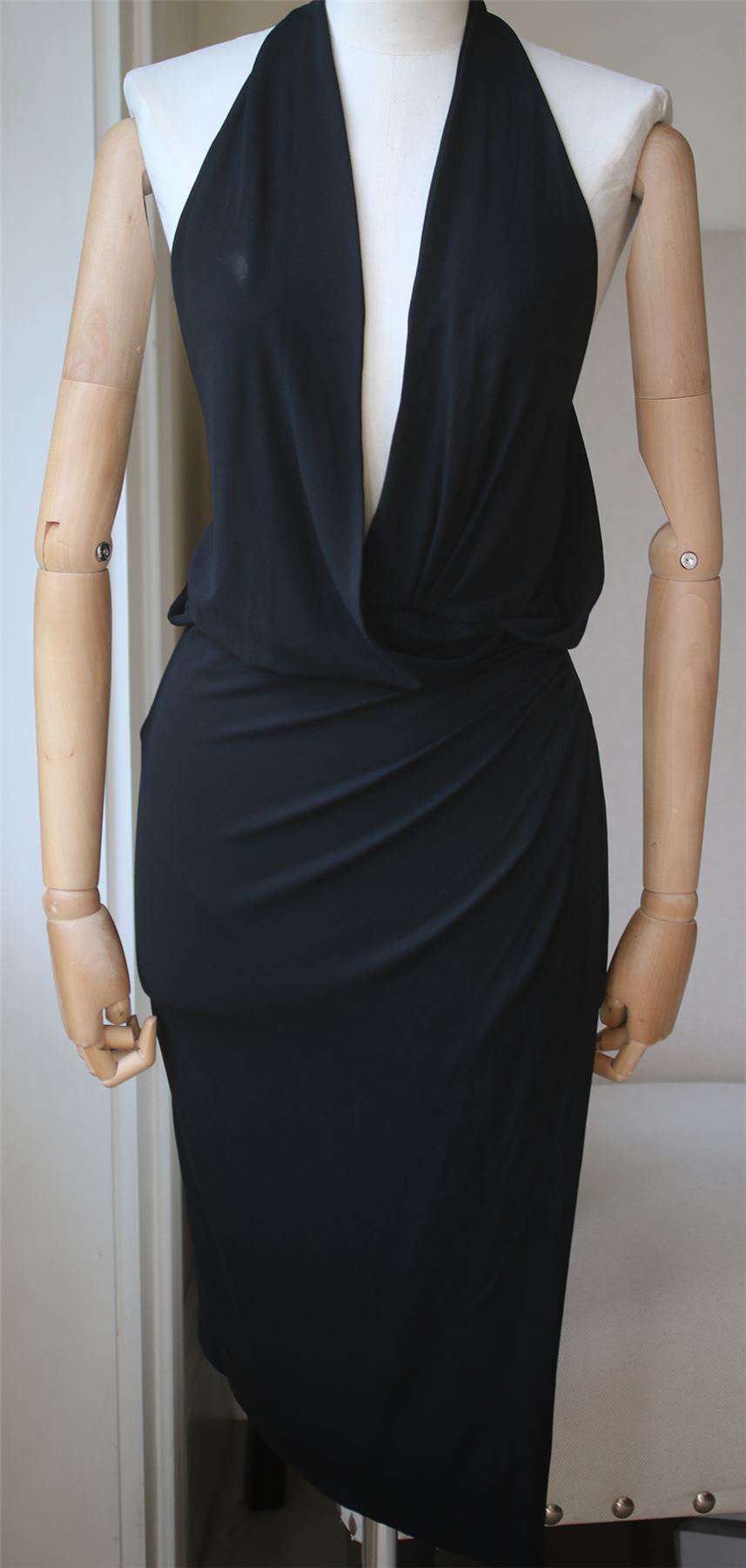 ALEXANDRE VAUTHIER STRETCH JERSEY SLEEVELESS WRAP DRESS FR 36 UK 8