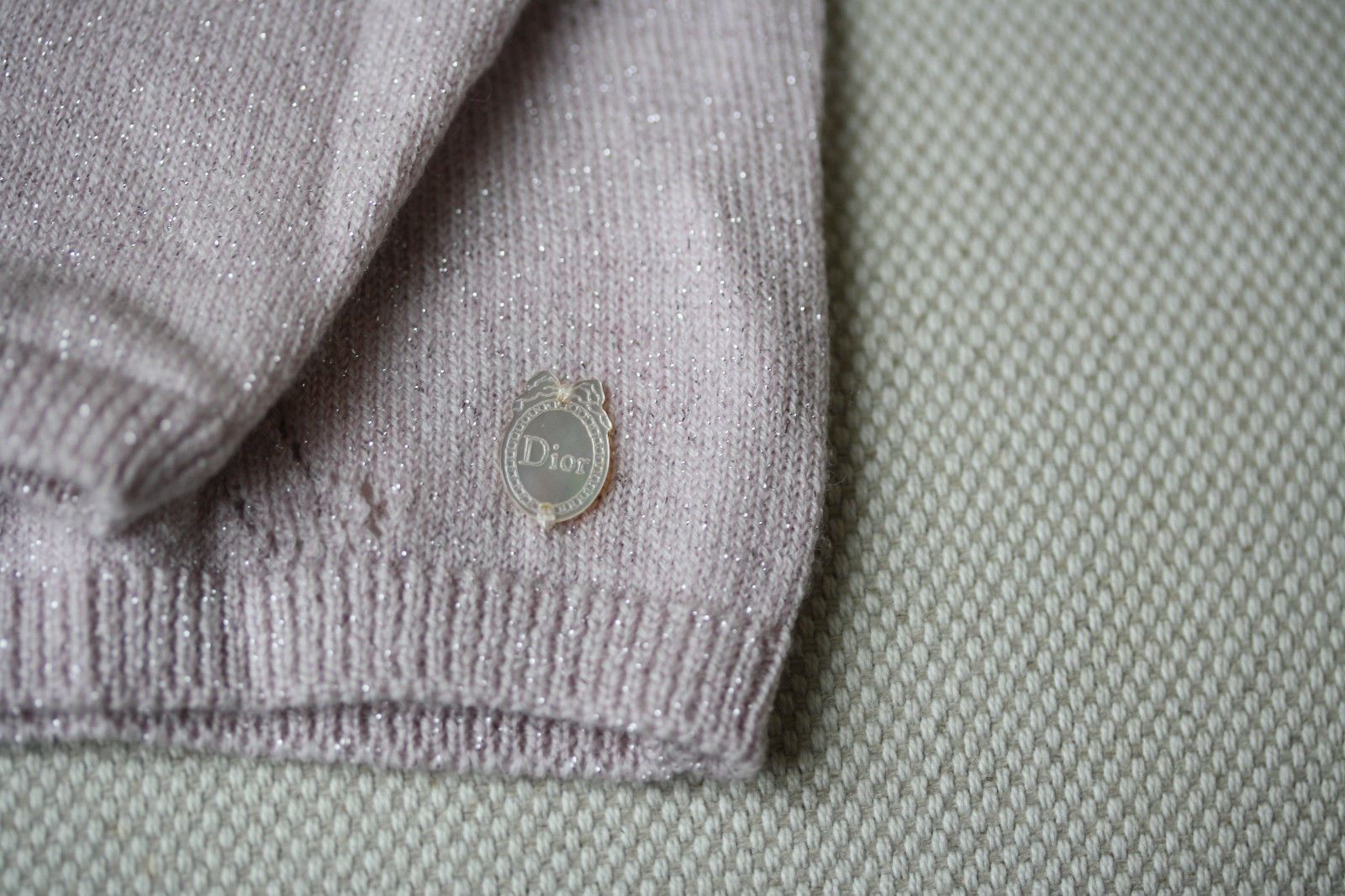 BABY DIOR PINK SPARKLE CARDIGAN AND BOTTOMS 6 MONTHS