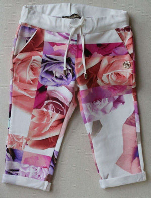 ROBERTO CAVALLI BABY PINK FLORAL PRINT TRACK TROUSERS 2 YEARS