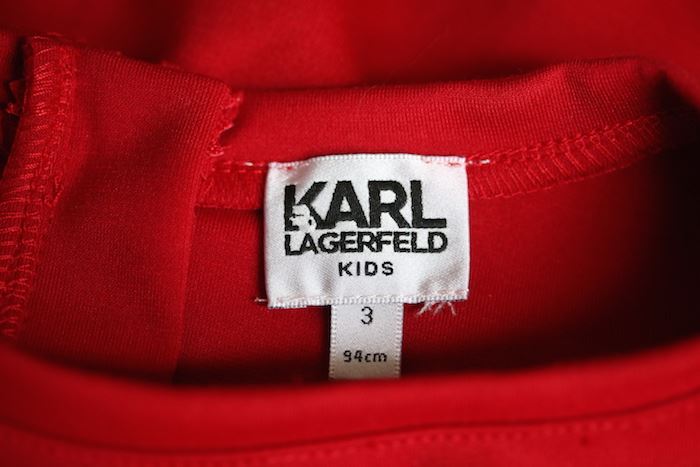 KARL LAGERFELD KIDS RED JERSEY DRESS 3 YEARS