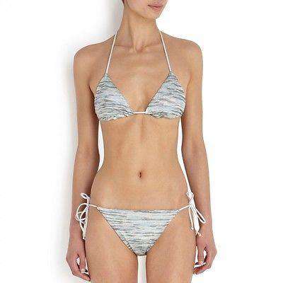 MISSONI MARE ONDINA FIAMMATA GREY KNIT CROCHET BIKINI IT 42 UK 10