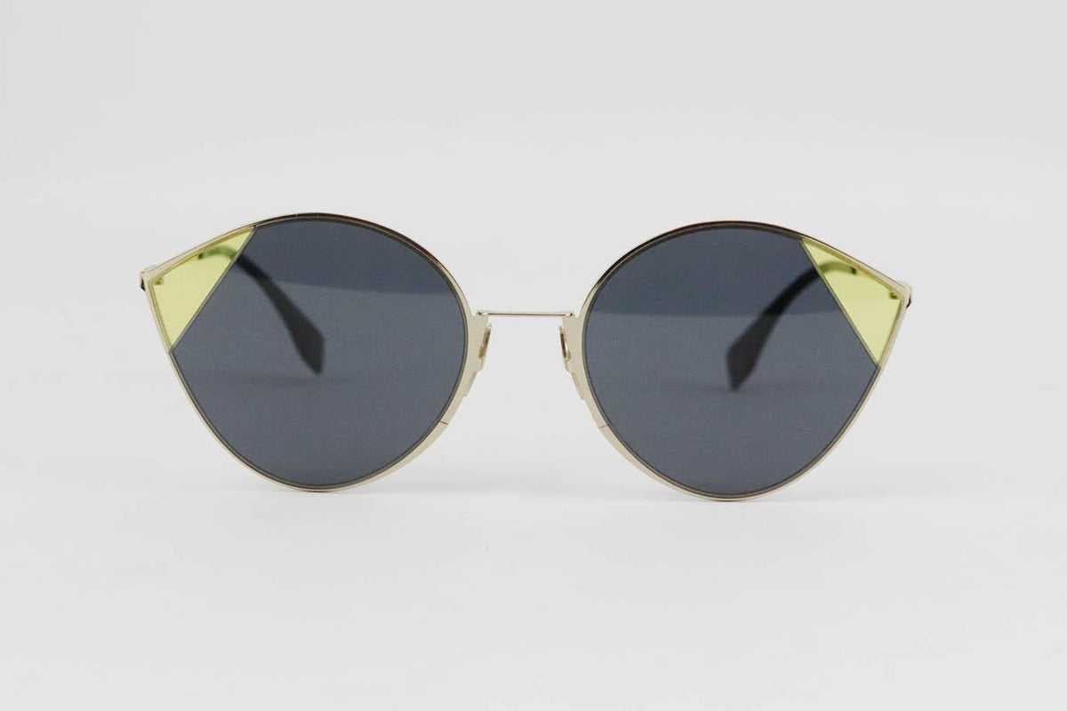 FENDI CAT EYE METAL FRAME SUNGLASSES