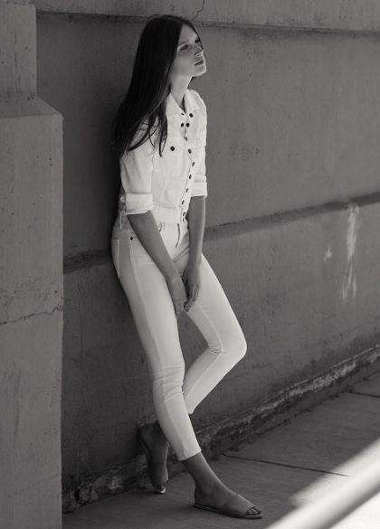 CURRENT/ELLIOTT THE SNAP JACKET IN SUGAR 1 UK 8