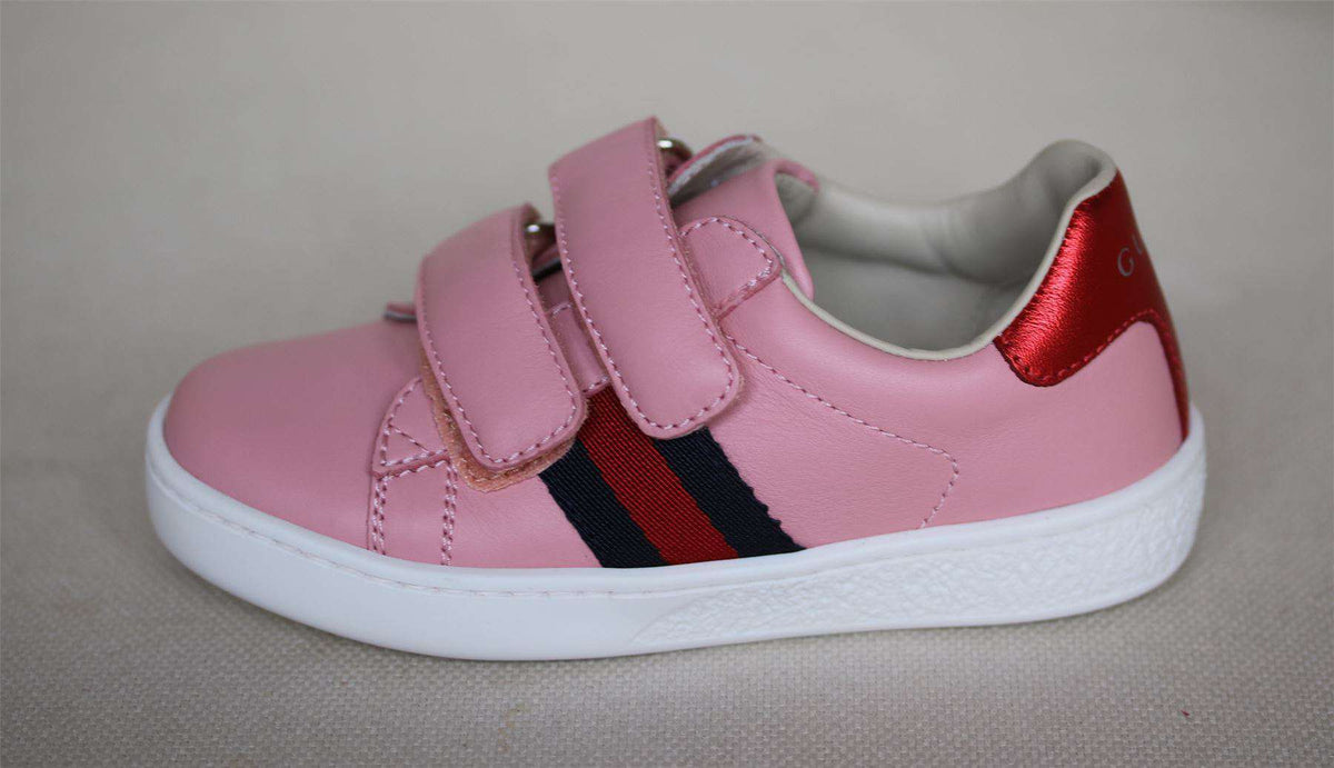 GUCCI GIRLS PINK LEATHER TRAINERS EU 24 UK 7