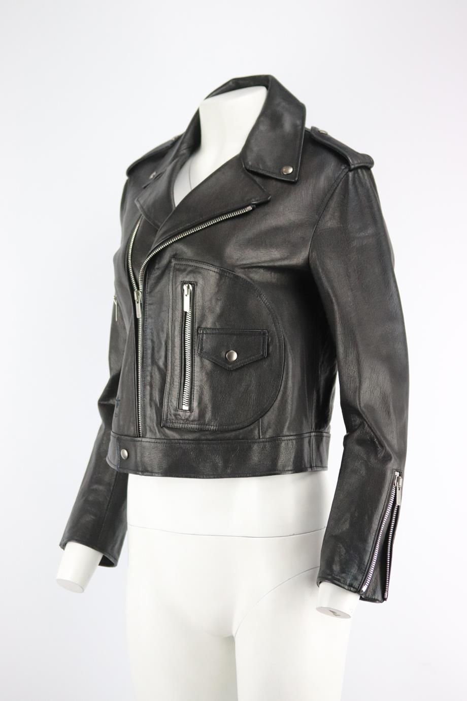 CHRISTIAN DIOR DIORANGELES LEATHER BIKER JACKET FR 36 UK 8