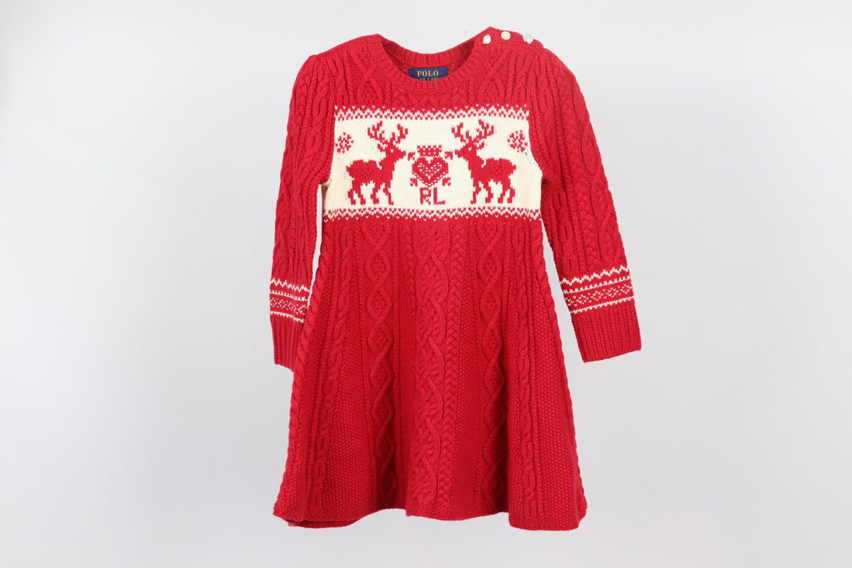 POLO RALPH LAURENT KIDS GIRLS KNITTED DRESS 2 YEARS