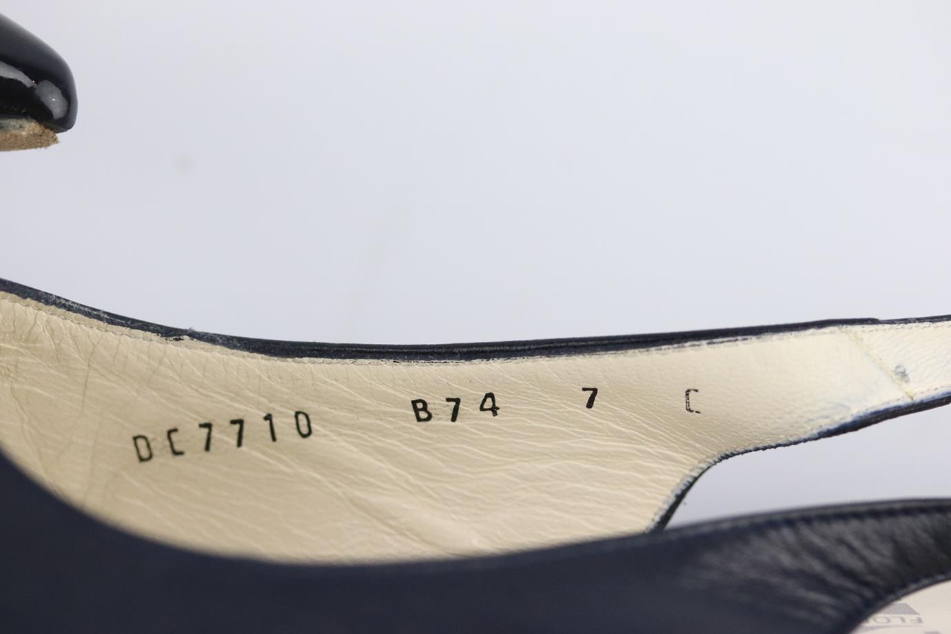 SALVATORE FERRAGAMO VINTAGE TWO TONE LEATHER SLINGBACK PUMPS EU 37 UK 4 US 7