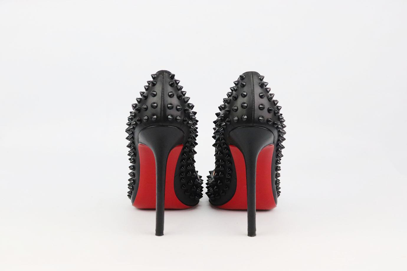 CHRISTIAN LOUBOUTIN PIGALLE SPIKES STUDDED LEATHER PUMPS EU 38.5 UK 5.5 US 8.5